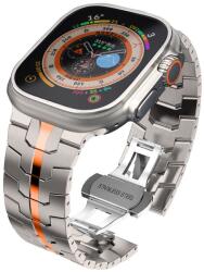  Okosóra Szíj Doop Stainless Line Apple Watch 6 / 7 / 8 / 9 / 10 / Se / Ultra 1 / 2 (44 / 45 / 46 / 49 Mm) Titanium/orange