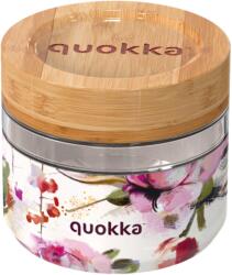 Quokka - Recipient din sticlă pentru mâncare Deli Dark Flowers 500 ml (40121QO)