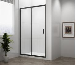 SAPHO POLYSAN EASY LINE BLACK tolóajtó, 1500mm, matt fekete profil/transzparent üveg (EL1515B) - zuhanystore