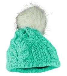 Bontis Női téli sapka szőrmés pomponnal - Jégzöld | unisex (L451-13)