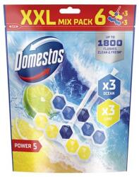 Domestos WC frissítő blokk, 6 db-os, DOMESTOS „Power 5, óceán és lime (KHT1179)