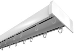  ALUTEQ alumínium ívelt előlapos mennyezeti sín, 2 soros, tartozékcsomaggal, MATT-FEHÉR (260 cm)