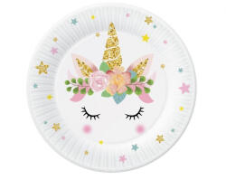 Godan Unikornis Star papírtányér 6 db-os 18 cm MLG168303 (MLG168303)