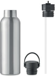 midocean Duplafalú szívószálas újrahasznosított acél termosz kétféle kupakkal 700 ml (MO6944-16)