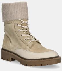 Calvin Klein Jeans bokacsizma COMBAT MID LACE UP BOOT WL bézs, női, lapos talpú, YW0YW01599 - bézs Női 40