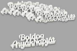  Natúr fa Boldog anyák napját felirat fehér 8db/csomag