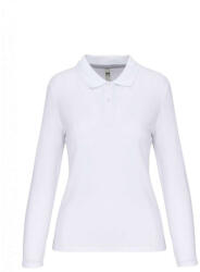 Designed To Work WK277 Női hosszú ujjú galléros piké póló Designed To Work, White-XL (wk277wh-xl)