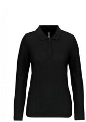 Designed To Work WK277 Női hosszú ujjú galléros piké póló Designed To Work, Black-XL (wk277bl-xl)