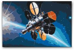  Festés számok szerint - Űrműhold Méret: 40x60cm, Keretezés: Kartonlemezen