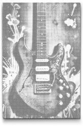PontPöttyöző - Elektromos gitár Méret: 40x60cm, Keretezés: Kartonlemezen, Szín: Kék