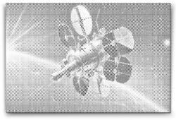  PontPöttyöző - Űrműhold Méret: 40x60cm, Keretezés: Műanyagtáblával, Szín: Fekete