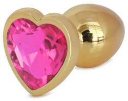 Passion Labs Hearty Buttplug, Medium, Gold/Pink 8 x 3.4cm