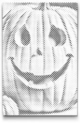  PontPöttyöző - Faragott tök Méret: 20x30cm, Keretezés: Kartonlemezen, Szín: Fekete