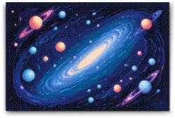 Gyémántszemes kirakó - Galaxis Méret: 40x60cm, Keretezés: Keret nélkül (csak a vászon), Gyémántok: Kerek
