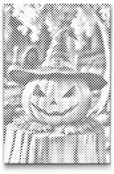  PontPöttyöző - Tök boszorkány kalappal Méret: 40x60cm, Keretezés: Keret nélkül (csak a vászon), Szín: Fekete