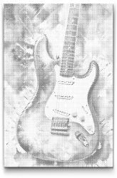  PontPöttyöző - Elektromos gitár 2 Méret: 40x60cm, Keretezés: Keret nélkül (csak a vászon), Szín: Fekete