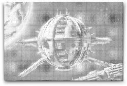  PontPöttyöző - Futurisztikus űrállomás Méret: 40x60cm, Keretezés: Keret nélkül (csak a vászon), Szín: Fekete