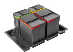 GTV Cos de gunoi colectare selectiva cu 4 compartimente 2x15l + 2x7l antracit (PB-AS-800-2X15L-2X7L) Cos de gunoi