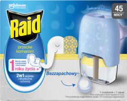 Raid Family, electro-fumigator cu lichid insecticid împotriva țânțarilor, peste 1 an, 27 ml