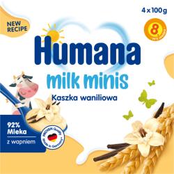 Humana Milk Minis Dessert, terci de vanilie, după 8 luni, 4 x 100 g