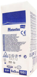 Matopat Matovlies, comprese nesterile, nețesute, 4 straturi, 40 g/m2, 5 cm x 5 cm, 100 de bucăți