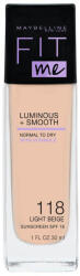 Maybelline Fit Me! Luminous and Smooth, fond de ten iluminator, Nr. 118 Light Beige, 30 ml