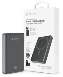 DEVIA Extreme Speed Series Mini Metal Digital PD 20W powerbank - 10.000 mAh - szürke - nextelshop