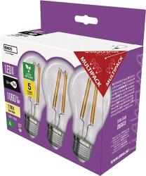 EMOS Filament LED gömb izzó E27, A60, 75W, 1060lm, 2700K, 5W, meleg fehér, 3 darab (ZF5157.3) (ZF5157.3)