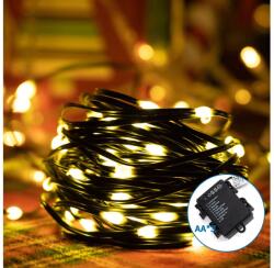 Aigostar B. V. Aigostar -LED Karácsonyi kültéri lánc 150xLED/8 funkció 3xAA 15, 3m IP44 meleg fehér B10303K1K (AI1364)