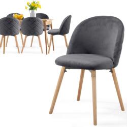 Miadomodo Set de scaune de sufragerie din catifea, gri închi (ESST05dg06ER)