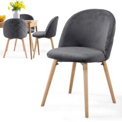 Miadomodo Set de scaune de masă catifea, gri, 4 buc (ESST05dg04ER)