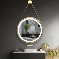 Ireda Oglindă de baie IREDA LED cu iluminare, cadru auriu, 80 c (BLS-LD8551_IRD-181A_80x80)