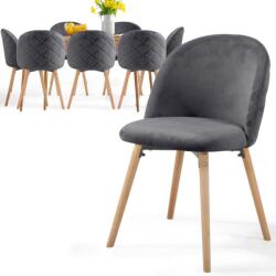 Miadomodo Set de scaune de sufragerie din catifea, gri închi (ESST05dg08ER)