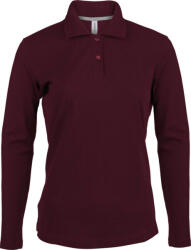 Kariban Női galléros póló Kariban KA244 Ladies' Long-Sleeved polo Shirt -M, Wine