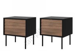 MIRJAN 24 К-кт 2x Нощно шкафче CORTINA 51x45 см черен/орех вармия (MJ0131)