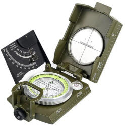 DRAGOWA Tactical DRAGOWA Тактически сгъваем водоустойчив метален компас с калъф Wally, зелен (DRG100.Green)