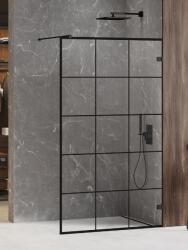 NEW TRENDY Avexa Black zuhanykabin fal walk-in 80 cm fekete matt/átlátszó üveg EXK-2021