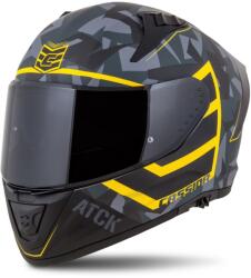 Cassida Aero ATCK zárt motorkerékpár sisak camo szürke-fekete-fluo sárga