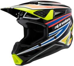 Alpinestars S-M3 WURX 2025 gyerek motokrossz bukósisak fekete-fluo sárga-kék-piros