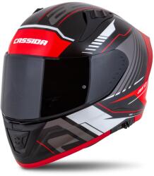 Cassida Aero Drome zárt motorkerékpár sisak fekete-piros-fehér-szürke
