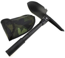 DRAGOWA Tactical Lopată pliabilă multifuncțională DRAGOWA Tactical Outdoor cu toc și carcasă Ember, neagră Lopata