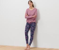 Tchibo Női pizsama leggingsszel, mintás/mályva Felsőrész: sötétrózsaszín Leggings: sötétkék nyomott török mintával L 44/46