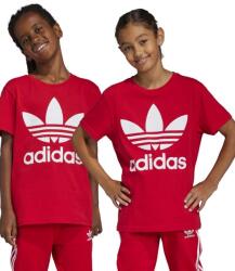 Adidas pamut póló TREFOIL piros, nyomott mintás - piros 164