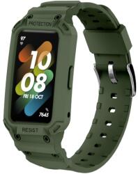 Husa de protectie GLACIER cu curea Huawei Band 6 / 7 / Honor Band 6 verde
