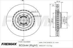 FREMAX Disc frana FREMAX BD-2644