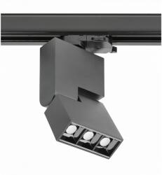 GTV XLD-SRA08WC-NB LED sínpálya lámpatest SIERRA, 8W, 720lm, AC220-240V, 50/60Hz, PF>0, 5, Ra≥80, IP20, IK08, 4000K, 48°, fekete (XLD-SRA08WC-NB)