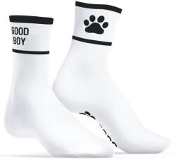 Kinky Puppy Socks Good Boy Socks - stílusos, fehér-fekete zoknik