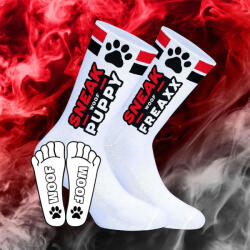 SneakFreaxx Sneak Woof - vörös kutyás pamutzokni