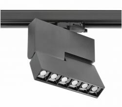 GTV XLD-SRA18WC-NB LED sínpálya lámpatest SIERRA, 18W, 1620lm, AC220-240V, 50/60 Hz, PF>0.9, Ra≥80, IP20, IK08, 4000K, 48°, fekete (XLD-SRA18WC-NB)