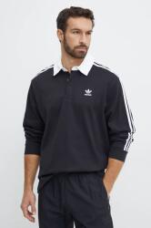 Adidas pamut hosszúujjú Adicolor fekete, nyomott mintás, IZ4806 - fekete XL